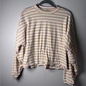 Aerie Women's Cozy Long Sleeve Mockneck Striped T-Shirt